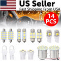 14Pcs T10 36mm LED Interior Car Accessories Kit Map Dome License Plate